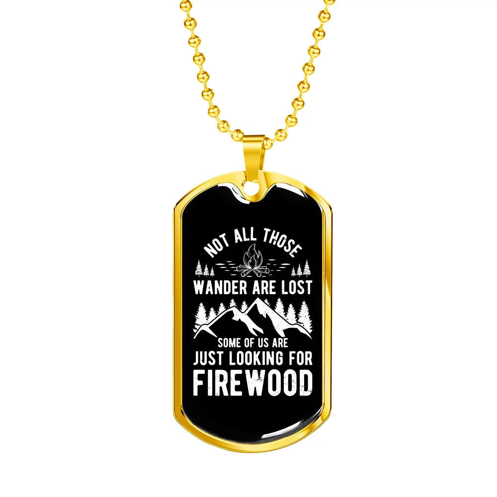 Stainless Steel or 18k Gold Dog Tag 24" Chain Necklace M8067