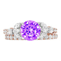 Purple Natural Amethyst 18k Gold Ring N1347
