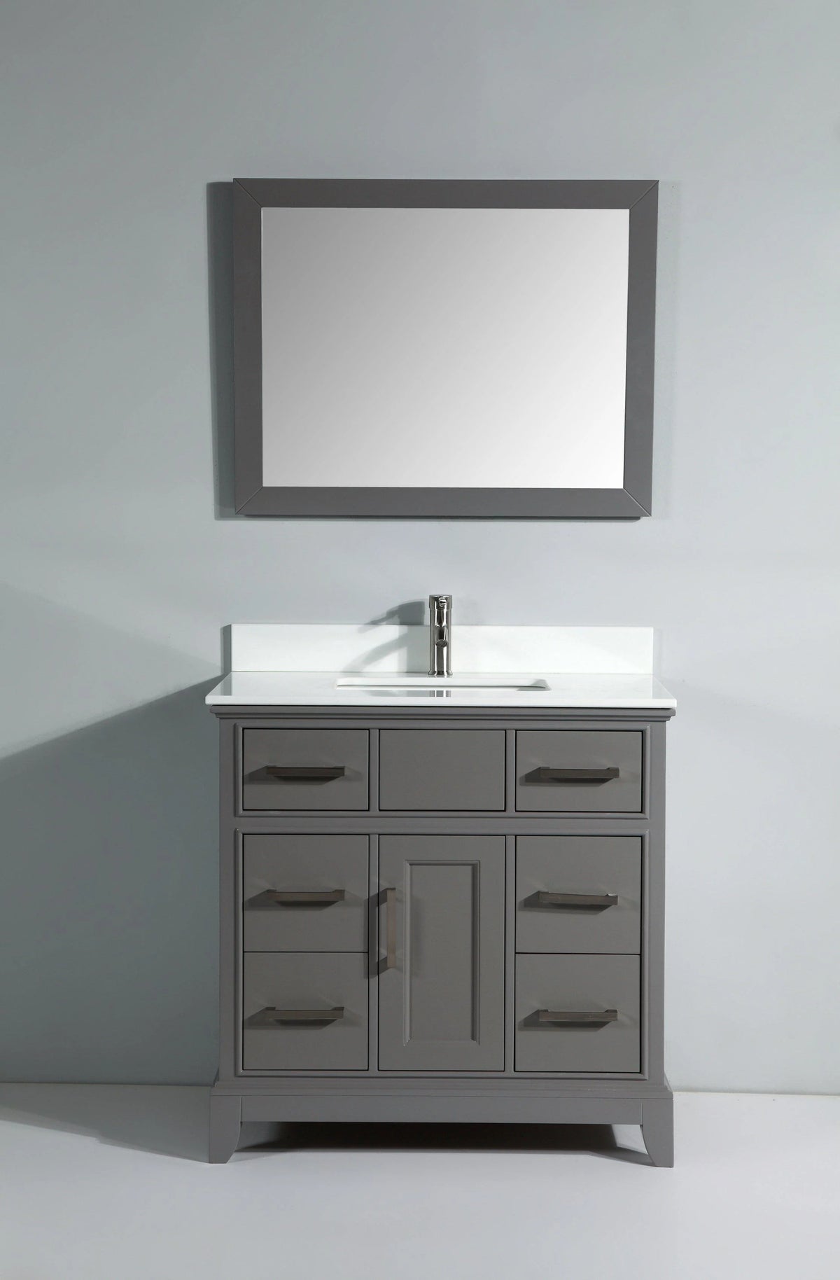 36 in. Single Sink Vanity & Mirror Grey M959