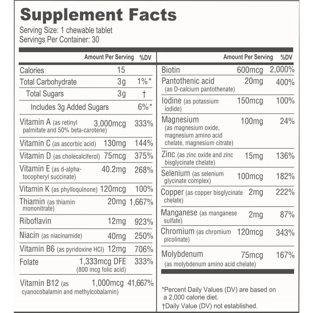 Chewable Bariatric Multivitamin 1-Month Supply Z76768
