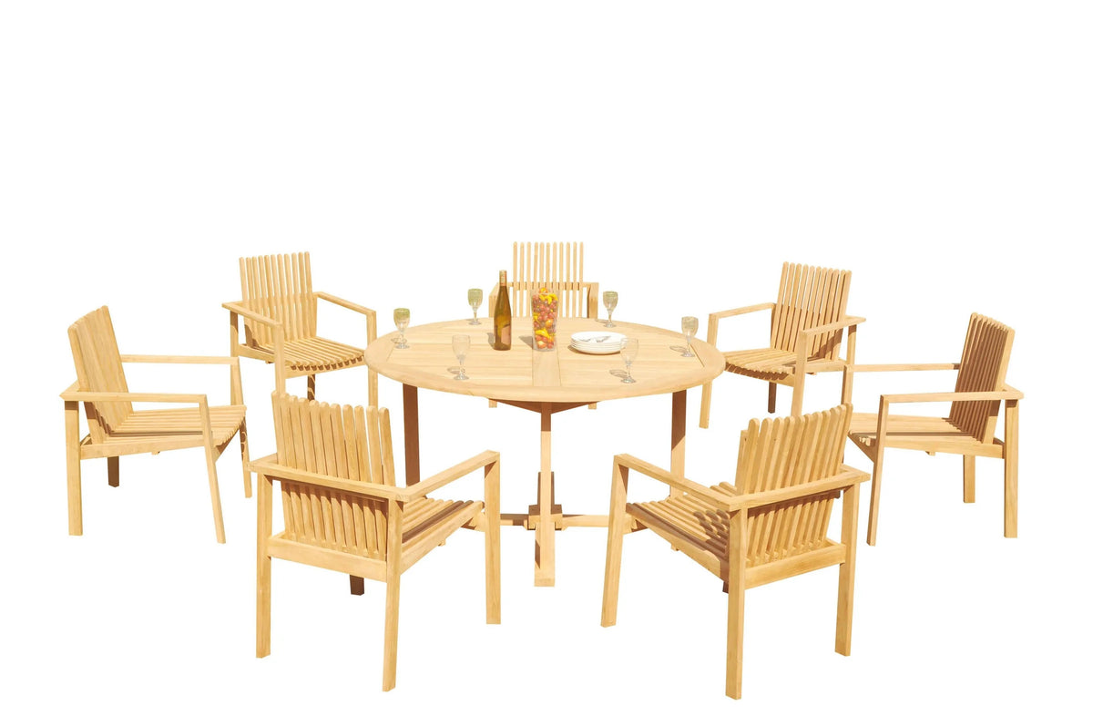 Grade-A Teak 8 Pc 7 Seater Dining Set K934871