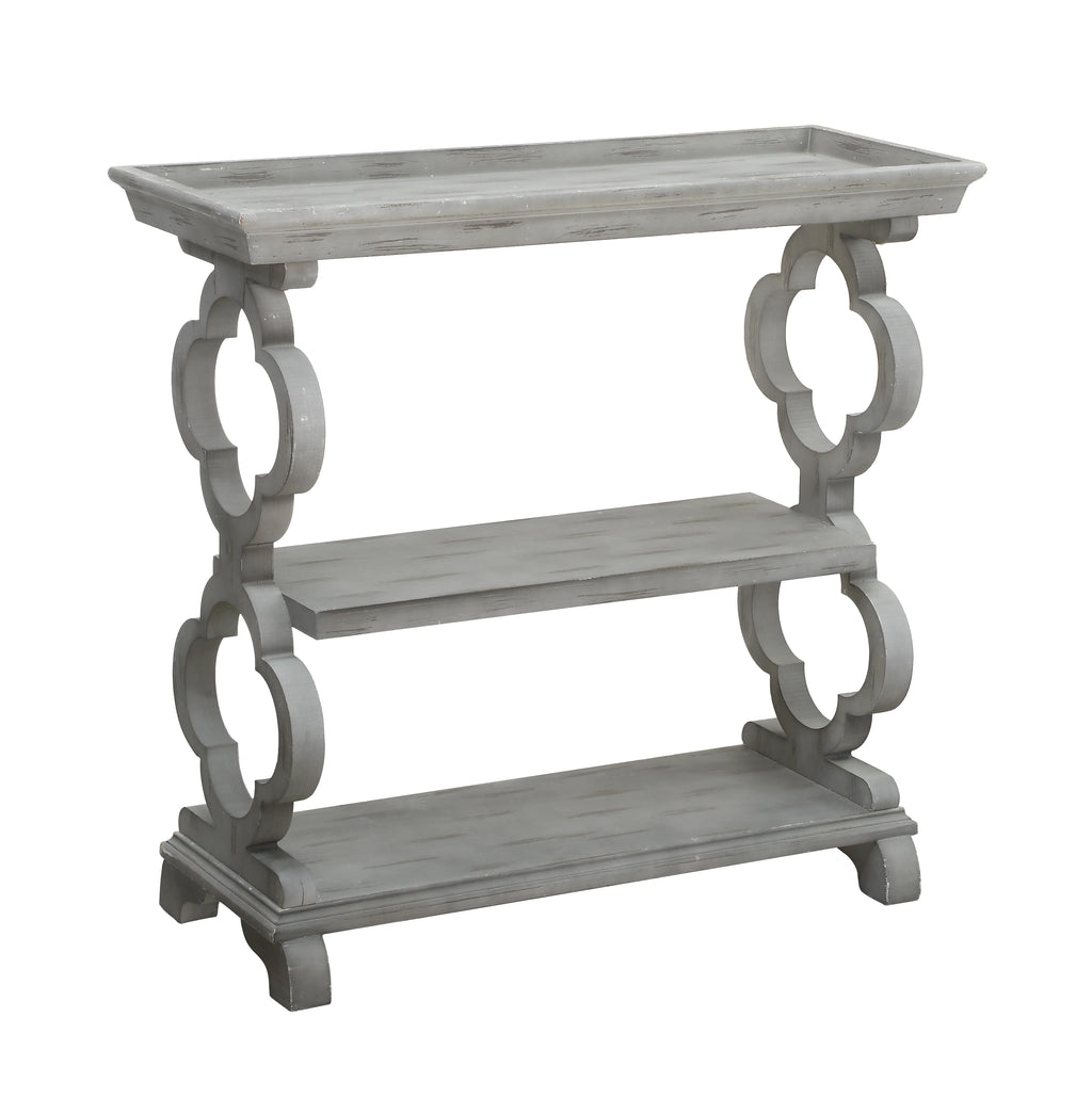 Grey Quatrefoil Console Table Z84274