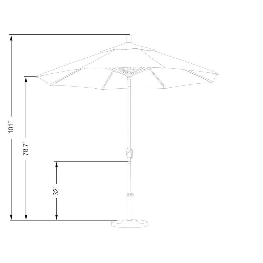 9 ft. Aluminum Push Button Tilt Market Umbrella, Beige H70455