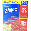 204 Count Gallon & Quart Double Zipper Storage Bags Y148870