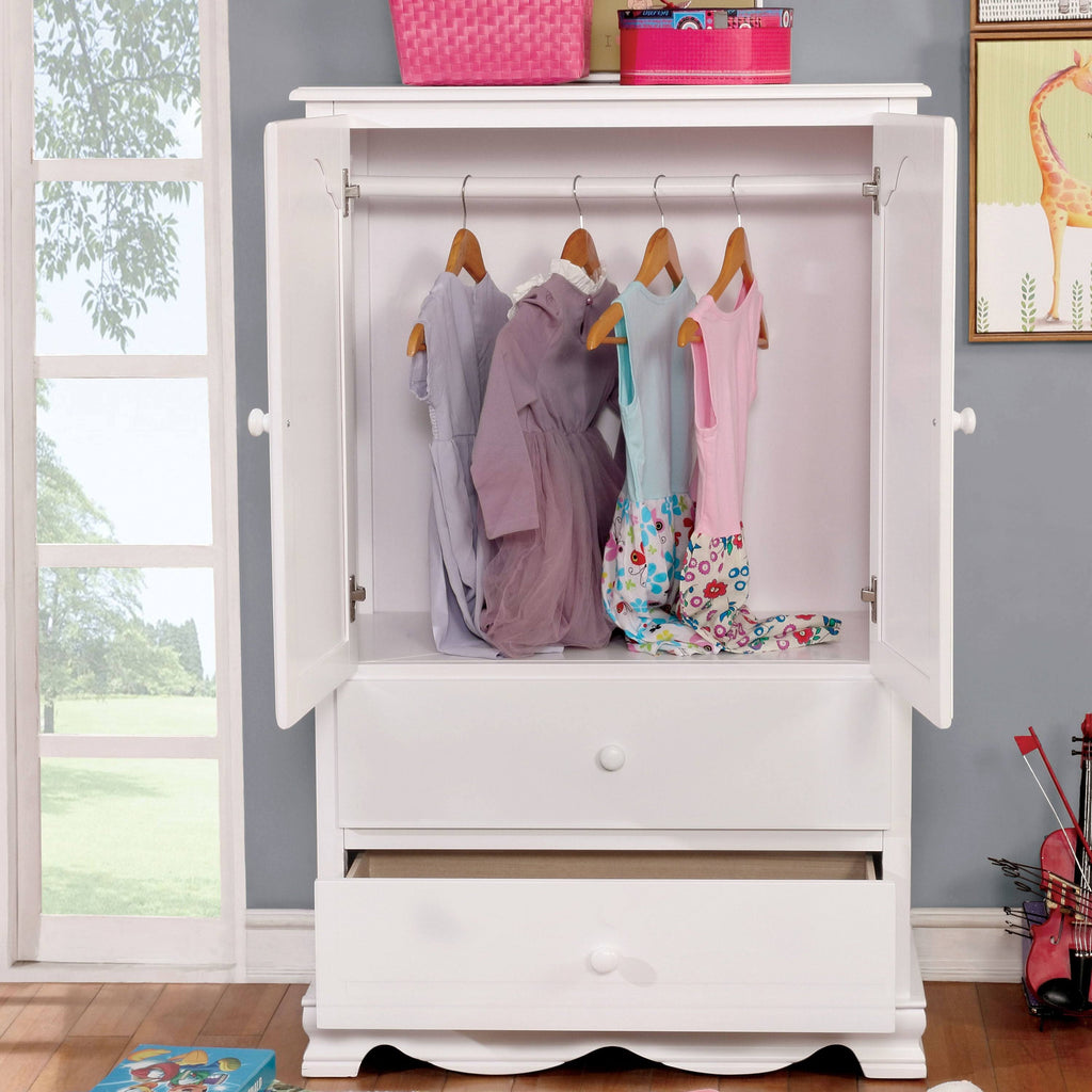 Pink Solid Wood Youth Armoire H16381