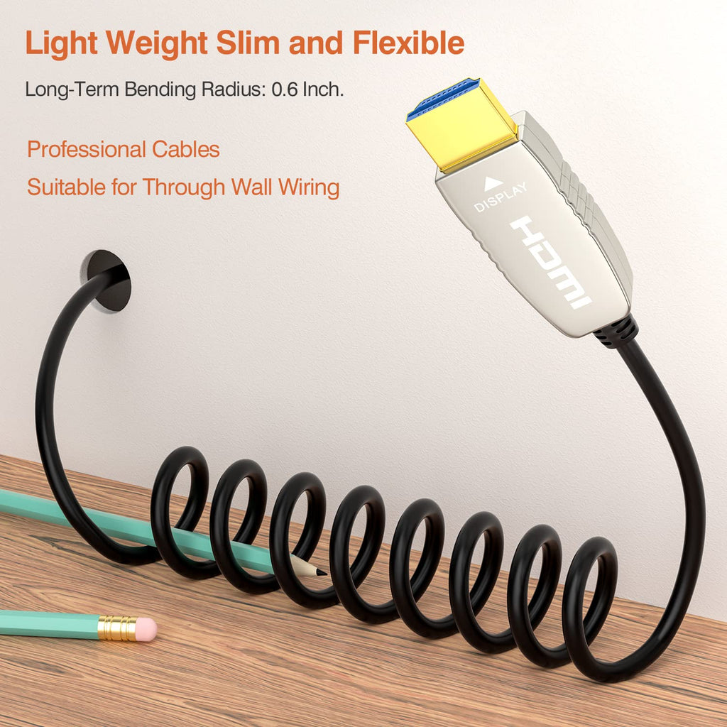 Fiber HDMI Cable 4K60HZ HDR 40 feet Ultra Slim Flexible O179691