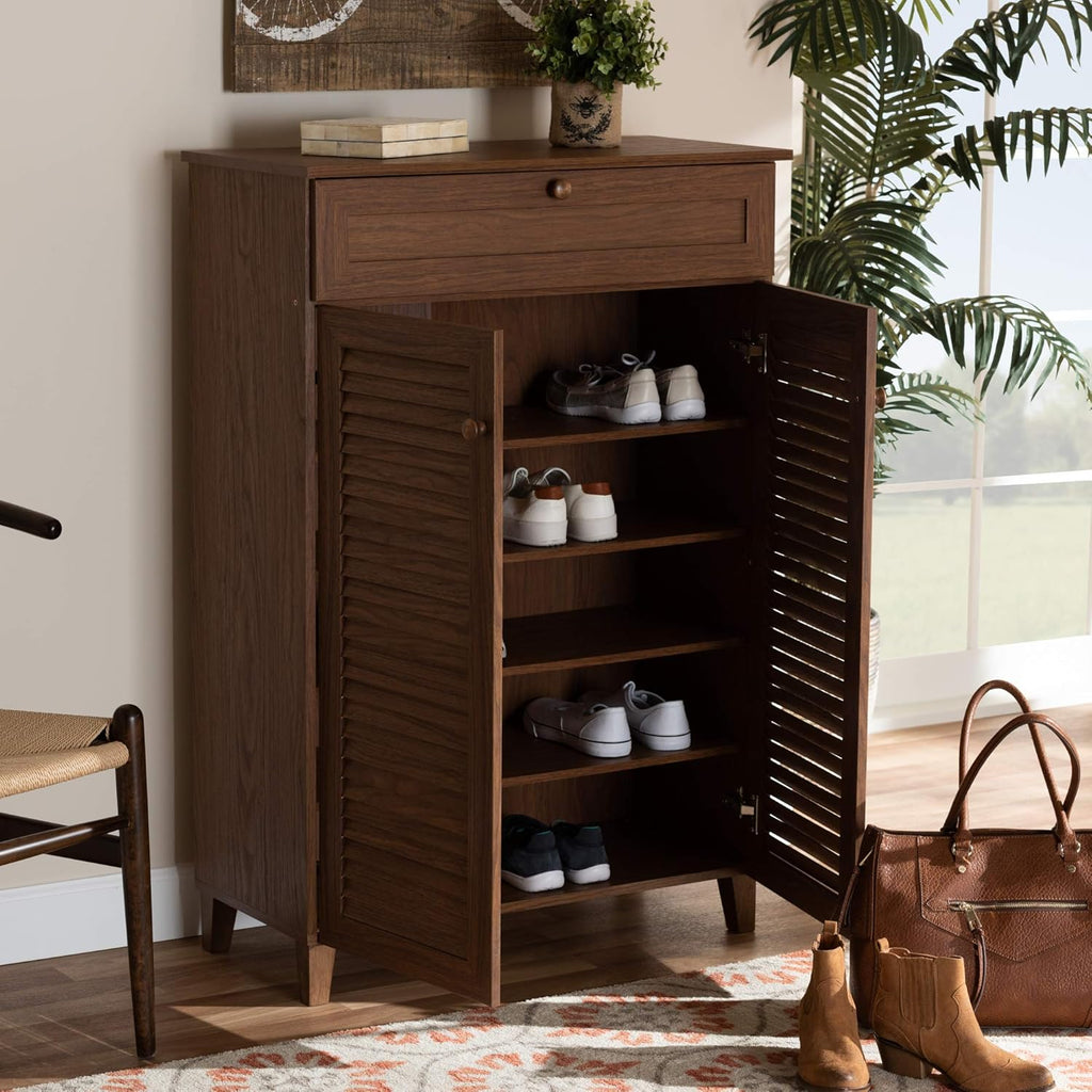 Walnut Shoe Cabinet V66898