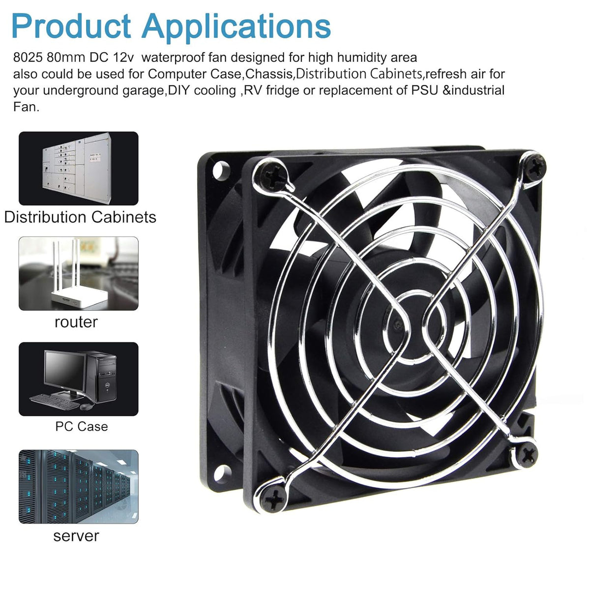 80mm DC 12V Waterproof Cooling Fan S221216