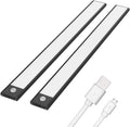 24 inch Wireless Motion Sensor Rechargeable LED Cabinet Lights Black 2 Pack L874454