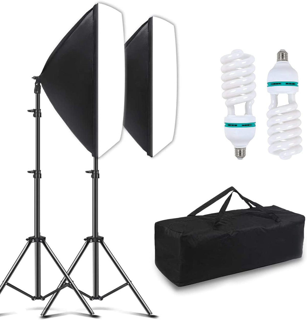 20x 27 inch Softbox Lighting Kit with E27 150W Bulbs 5500K, Pack of 2 Y2165