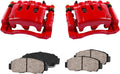 Red Powder Coated Calipers + Ceramic Brake Pads V368