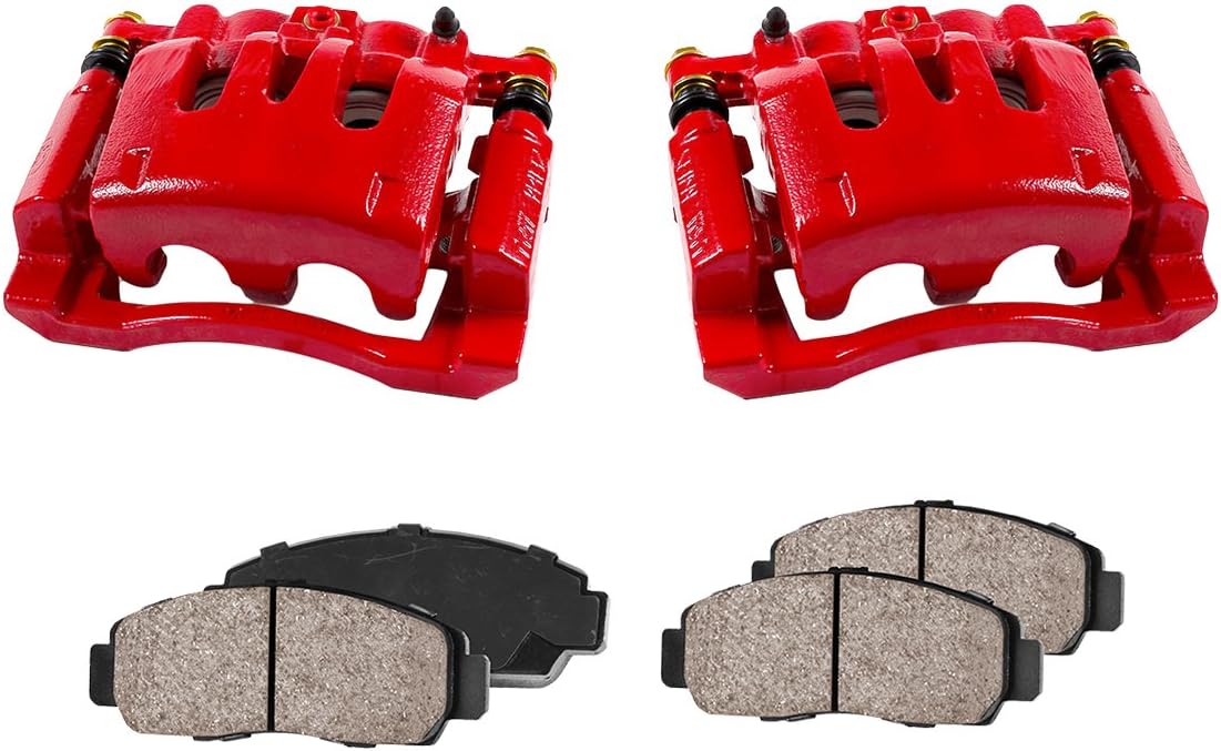 Red Powder Coated Calipers + Ceramic Brake Pads V368