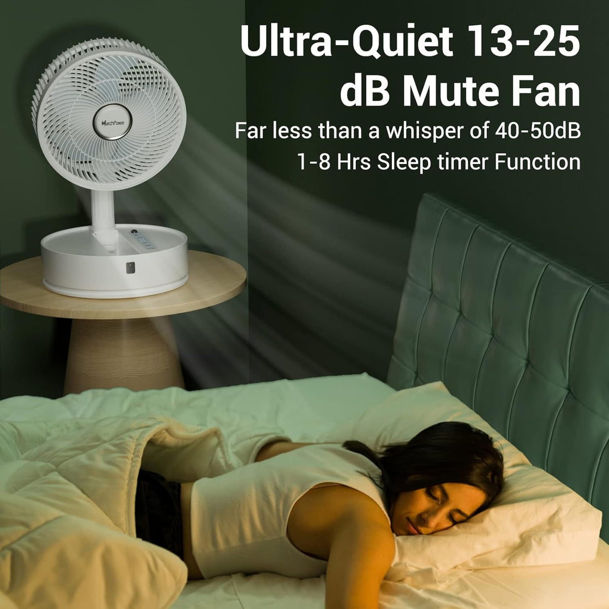 Foldable 10 Recharger Portable Pedestal Fan with Remote Control A557077