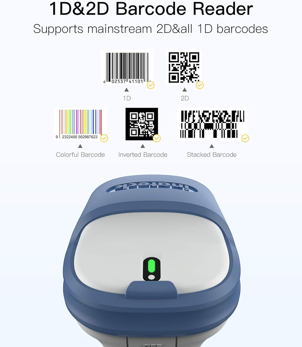 Bluetooth 5.0 Wireless 2D Barcode Scanner G90557