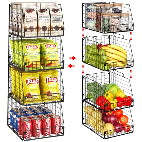 4 Pack XXL Stackable Wire Storage Basket D599899