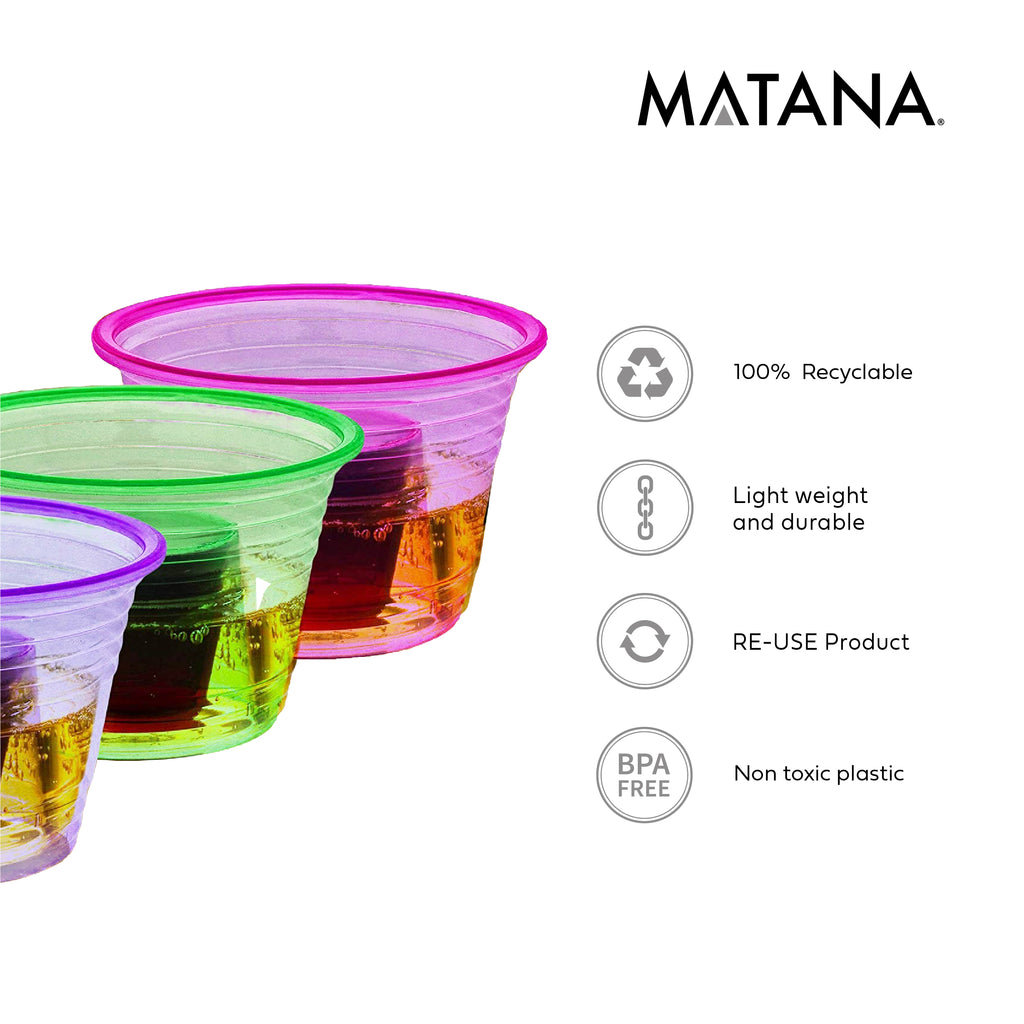Neon Plastic 3.75oz Shot Glasses with 1oz Inner Shot Cups K5527