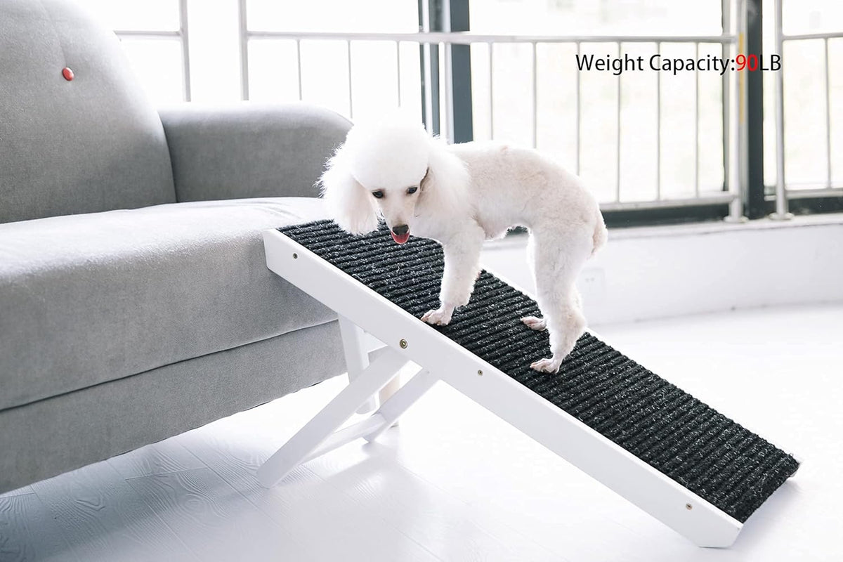 19 Tall Adjustable Wooden Folding Pet Ramp Non Slip Carpet Pack of 2 G8338