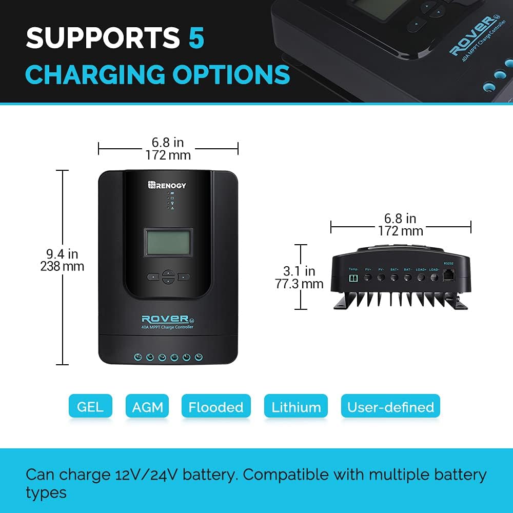 400 Watt 12 Volt Monocrystalline Solar Panel Kit with 40A MPPT Charge Controller Y339