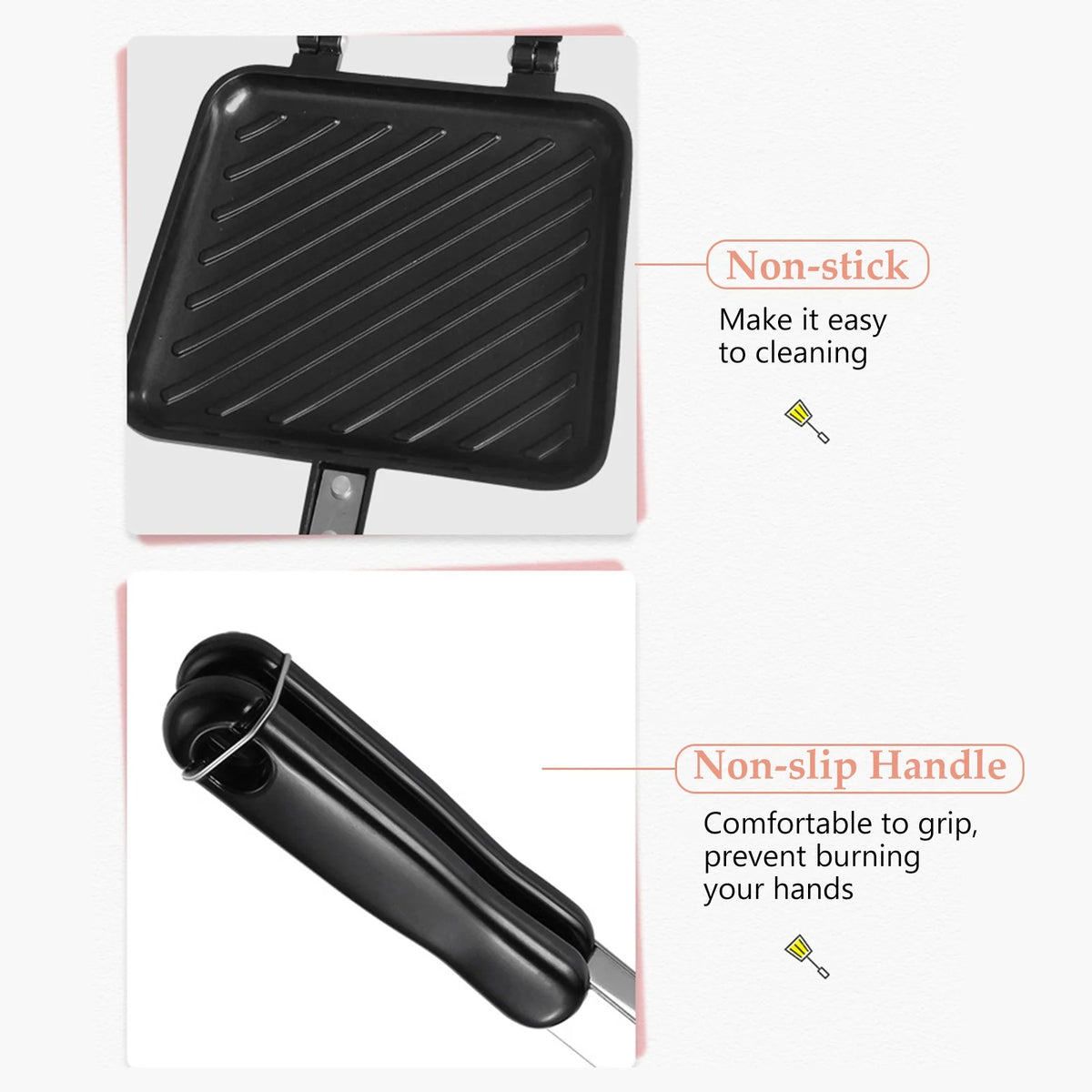 Non-stick Sandwich Maker with Insulated Handle H67207
