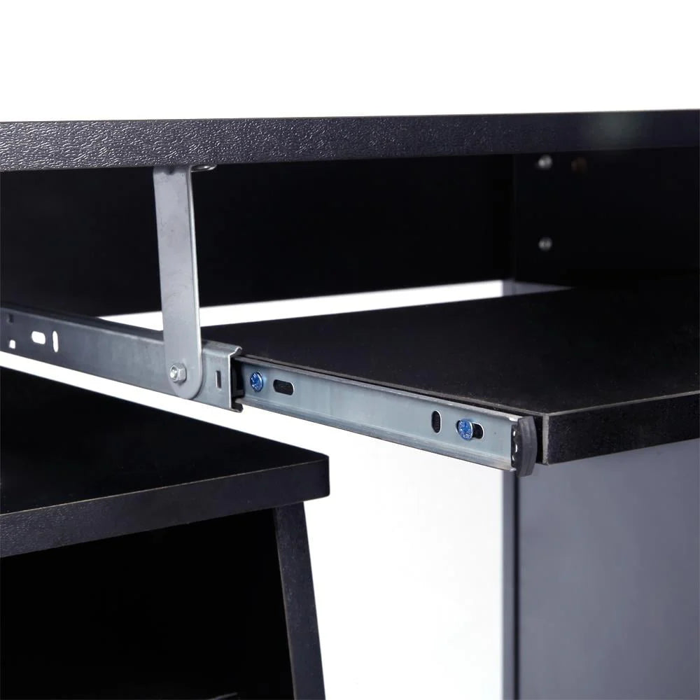 Brown Computer Desk with 3 Drawers Bookcase W23278