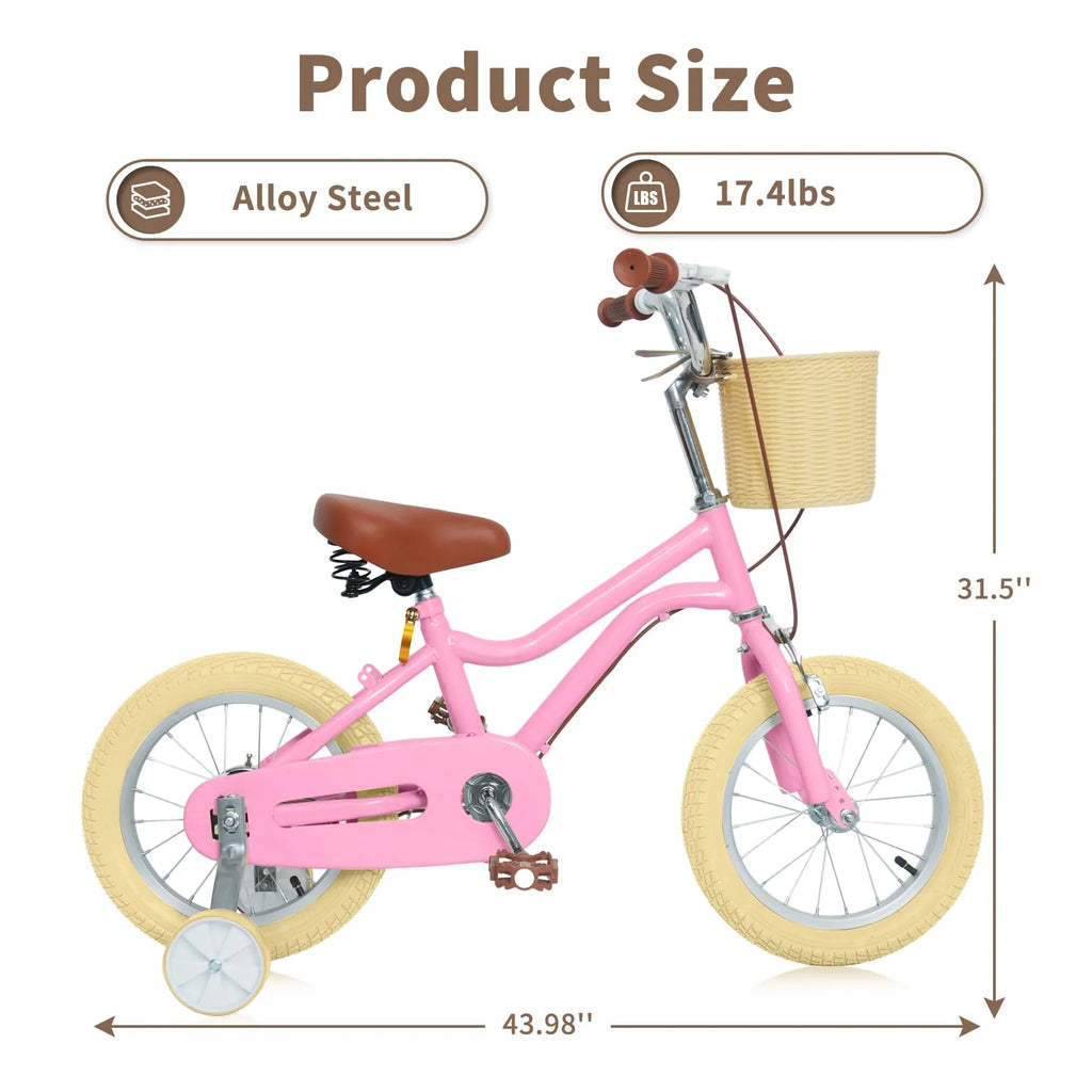 16 inch Kids Bike with Training Wheels and Basket G683