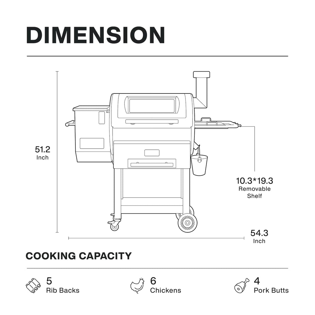 Wood Pellet Grill Smoker W6523