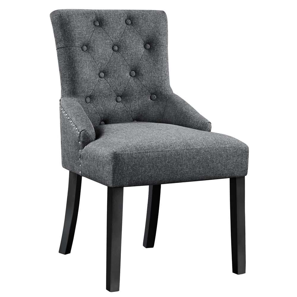 Set of 4 Gray Upholstered Dining Chairs Q365