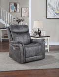 Cool Gray Microsuede Power Reclining Collection with USB Charging Port C14681