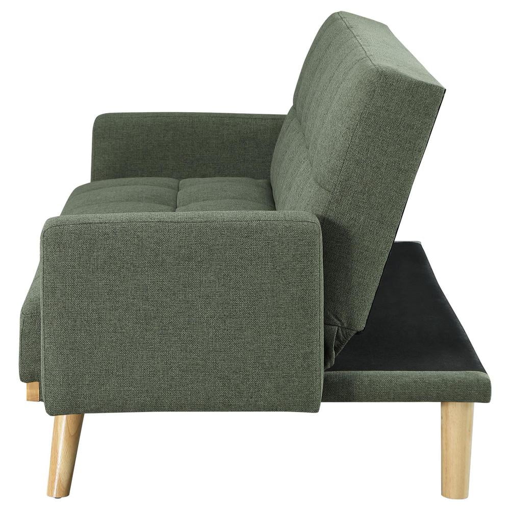 Sage Green Fabric Upholstered Convertible Sofa Bed I417