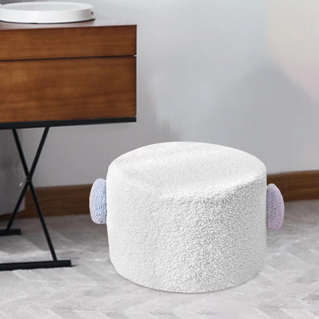 White Small Footstool Ottoman D297