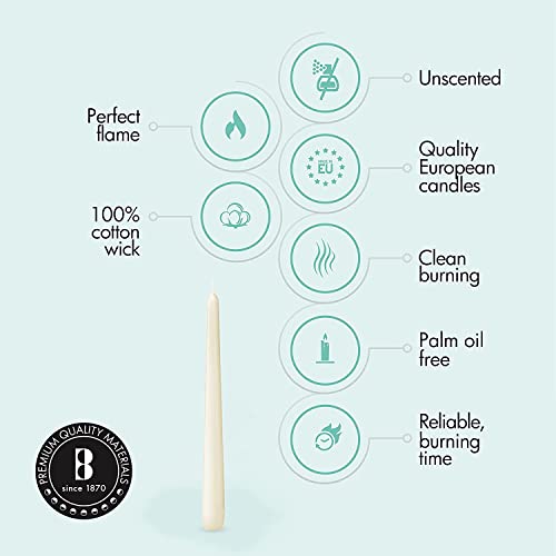 Ivory Taper Candles 100 Count 10 Inch Cotton Wick U27360
