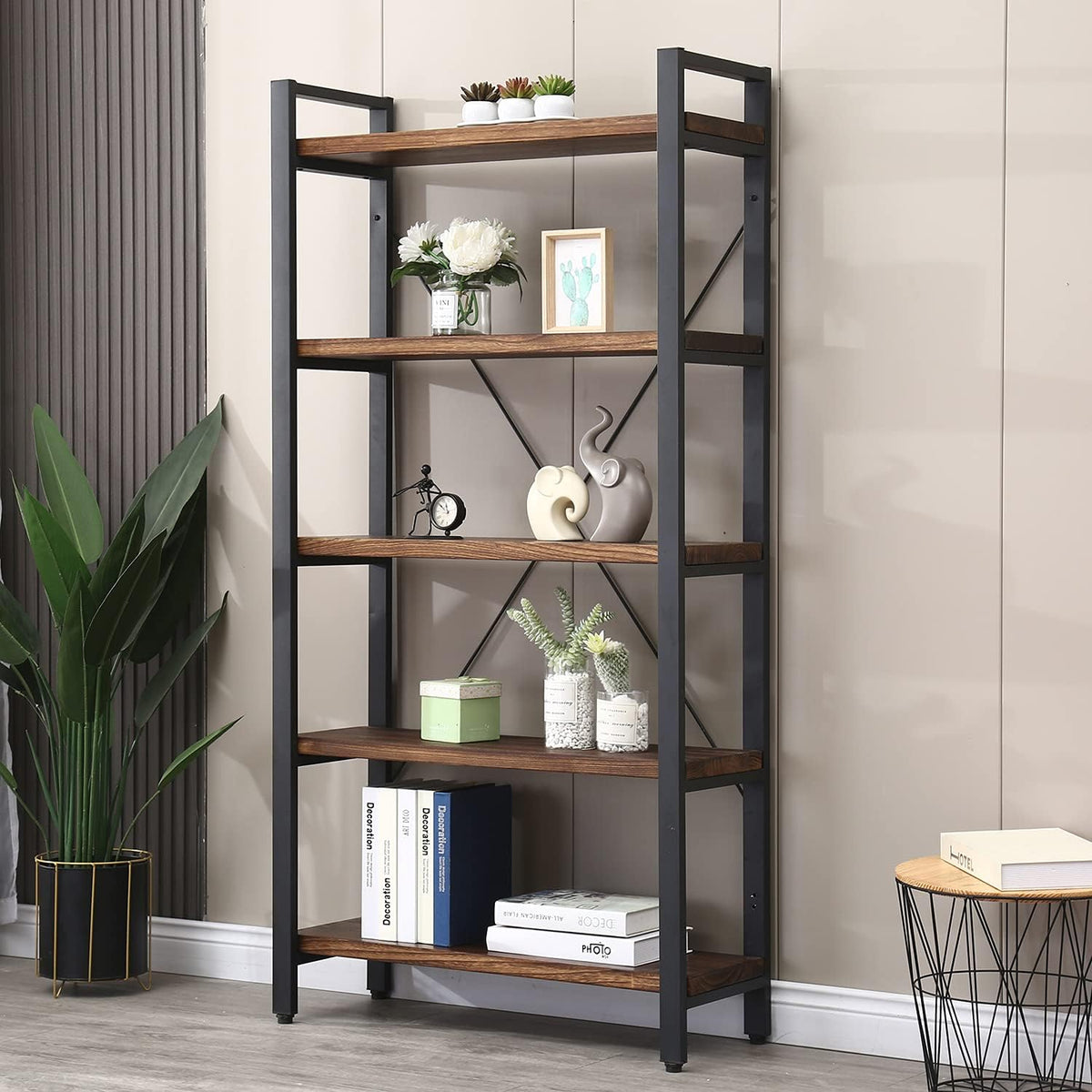 5 Tier Solid Wood Bookshelf P5203