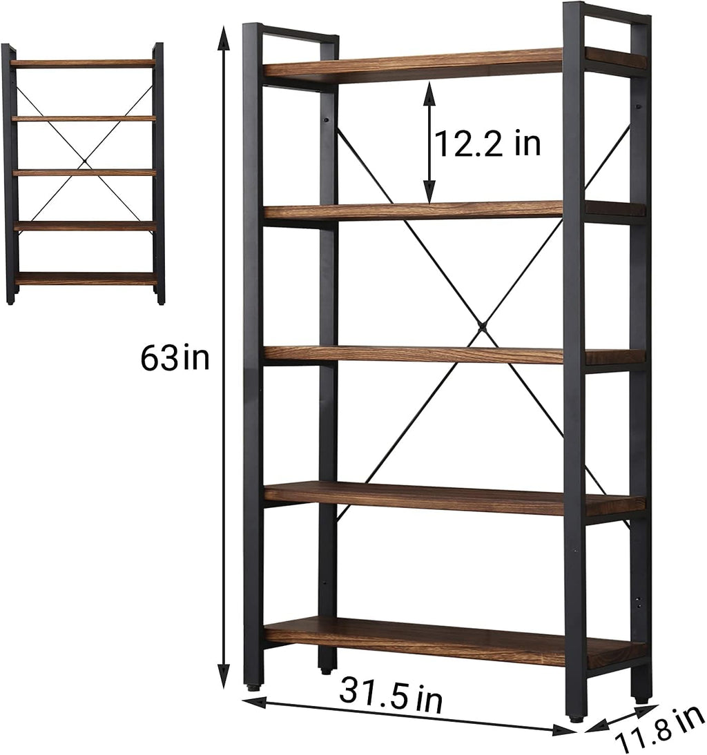 5 Tier Solid Wood Bookshelf P5203