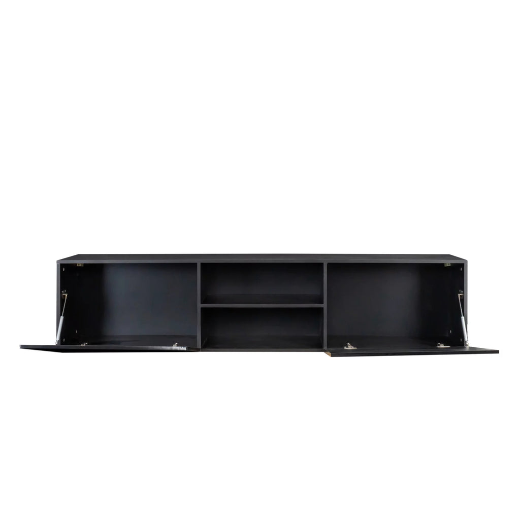 Wall Mounted Floating TV Stand with Shelf and Clamshell Doors L651