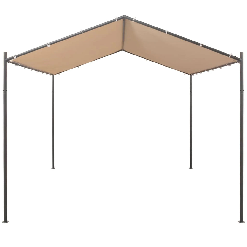 Beige Steel Gazebo Tent Canopy J531955