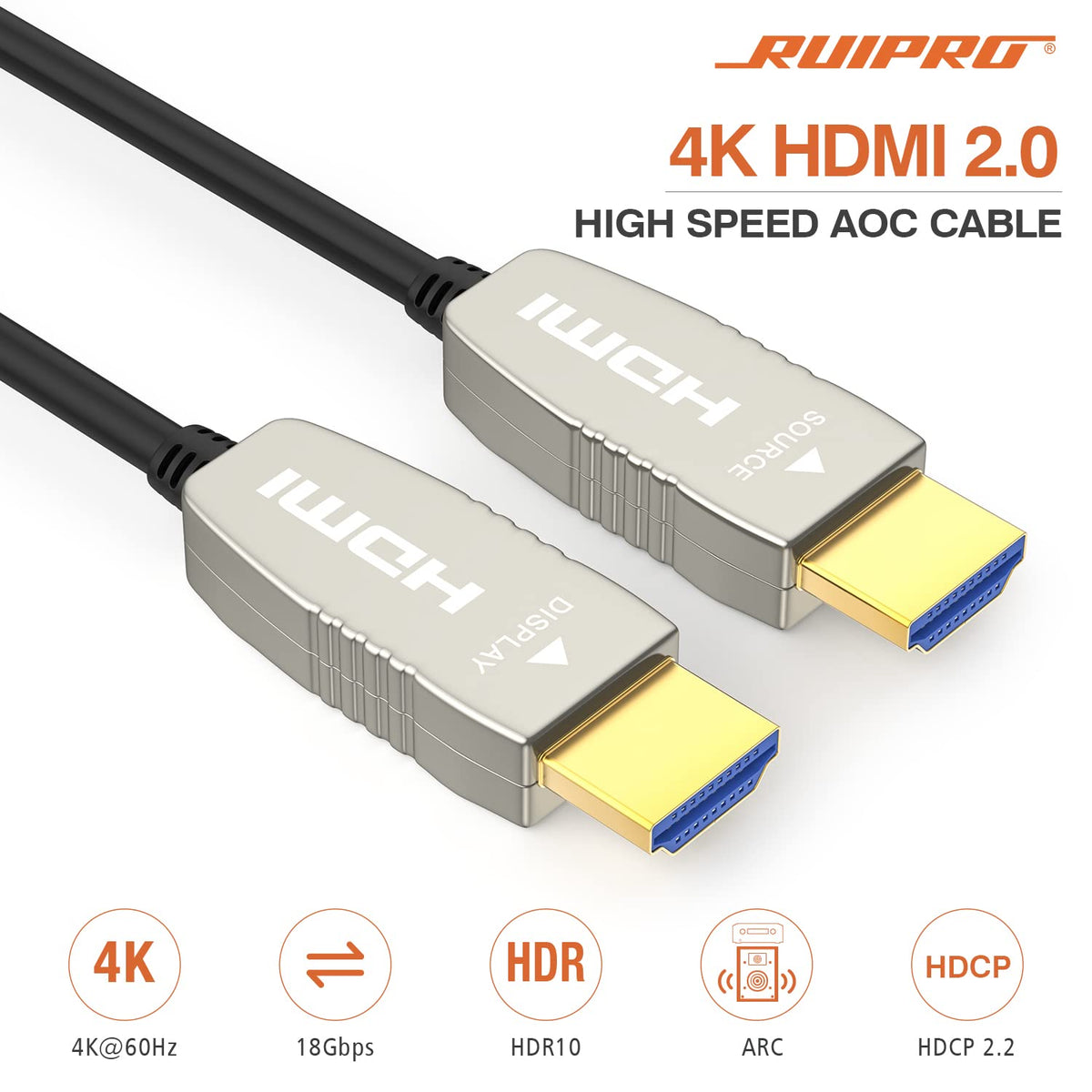 Fiber HDMI Cable 4K60HZ HDR 40 feet Ultra Slim Flexible O179691