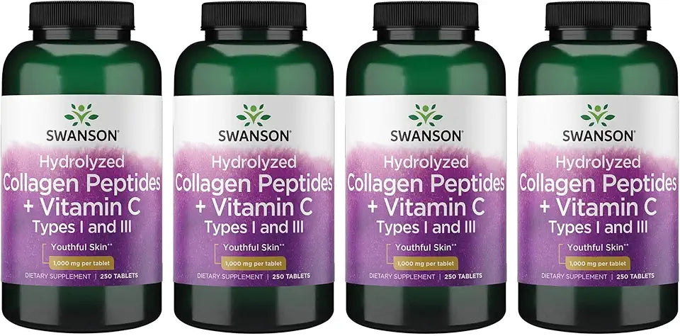 Hydrolyzed Collagen Peptides Vitamin C 1,000 mg 250 Tabs 4 Pack O5512