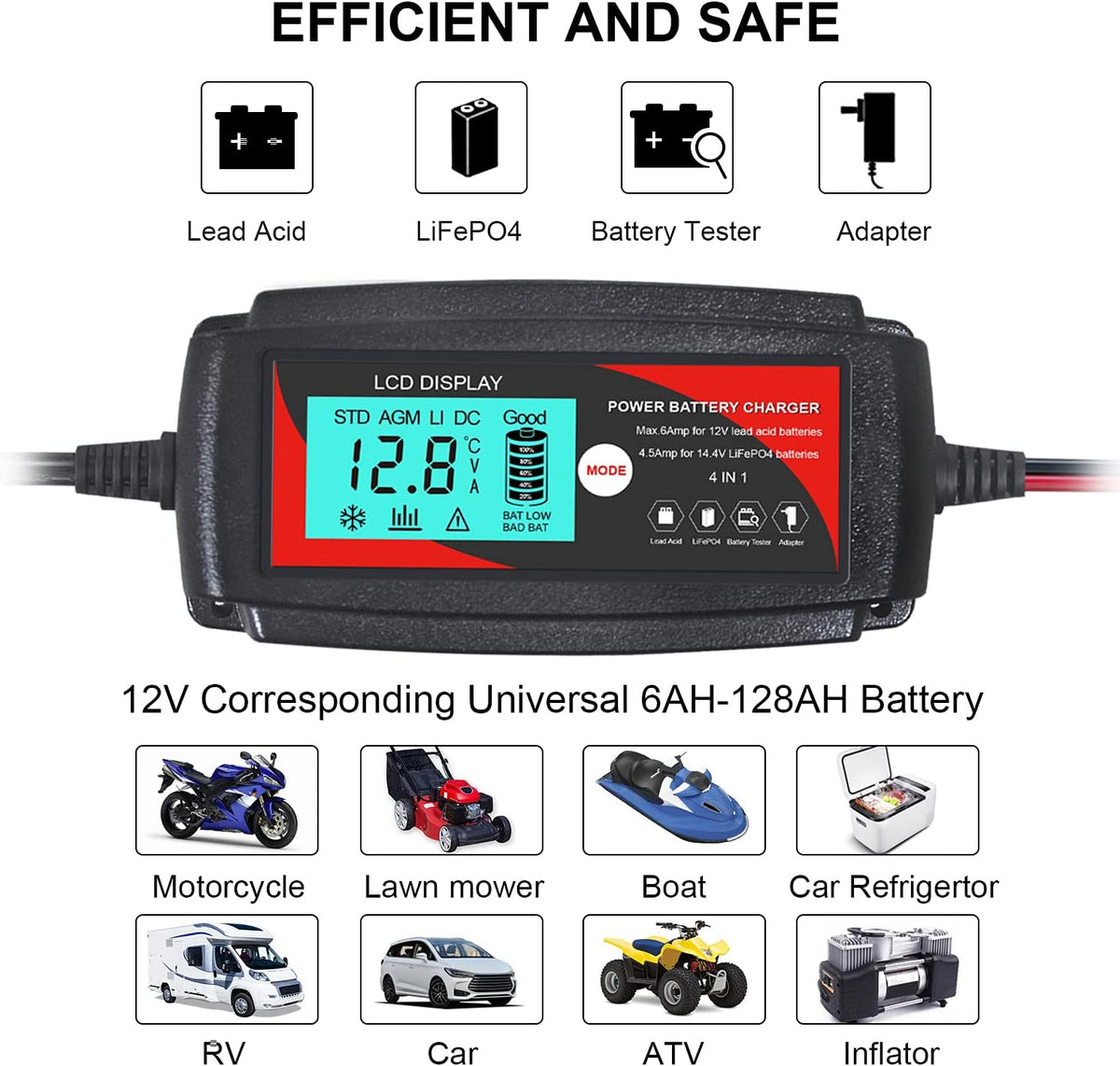 12V Fully Automatic Car Battery Charger B963830