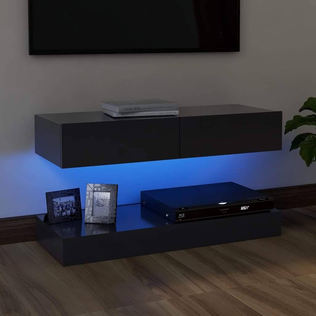 Gray TV Cabinet with LED Lights T9323