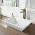 Matte Stone Vessel Bathroom Sink with Brushed Nickel Vessel Faucet F92637