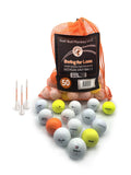 50 Pack Recycled Golf Balls with 15 Tees and Mesh Carrying Bag H21934