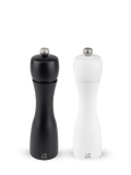 Wood Pepper and Salt Mill Set of 2 Matte Black and White F226550
