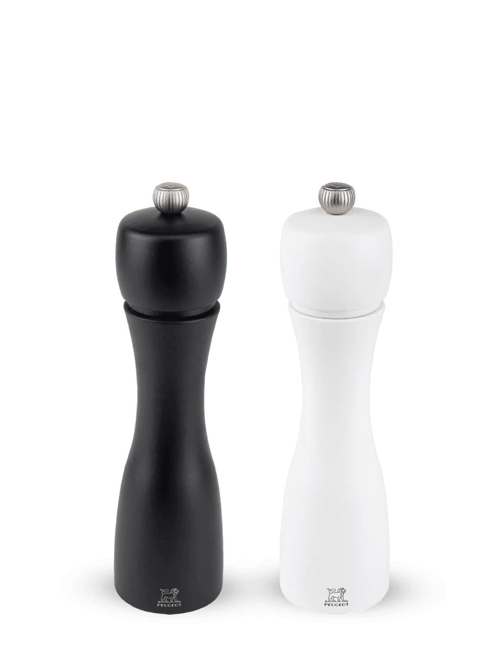 Wood Pepper and Salt Mill Set of 2 Matte Black and White F226550