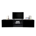 Wall Mounted Floating TV Stand with Shelf and Clamshell Doors L651