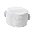 White Small Footstool Ottoman D297