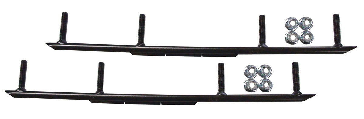 Black MTX Snowmobile Skis with 10" Round Bars Complete Kit D483808