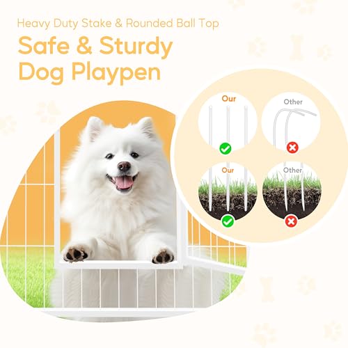 32 Inch 8 Panels Heavy Duty Metal Portable Pet Playpen J93029