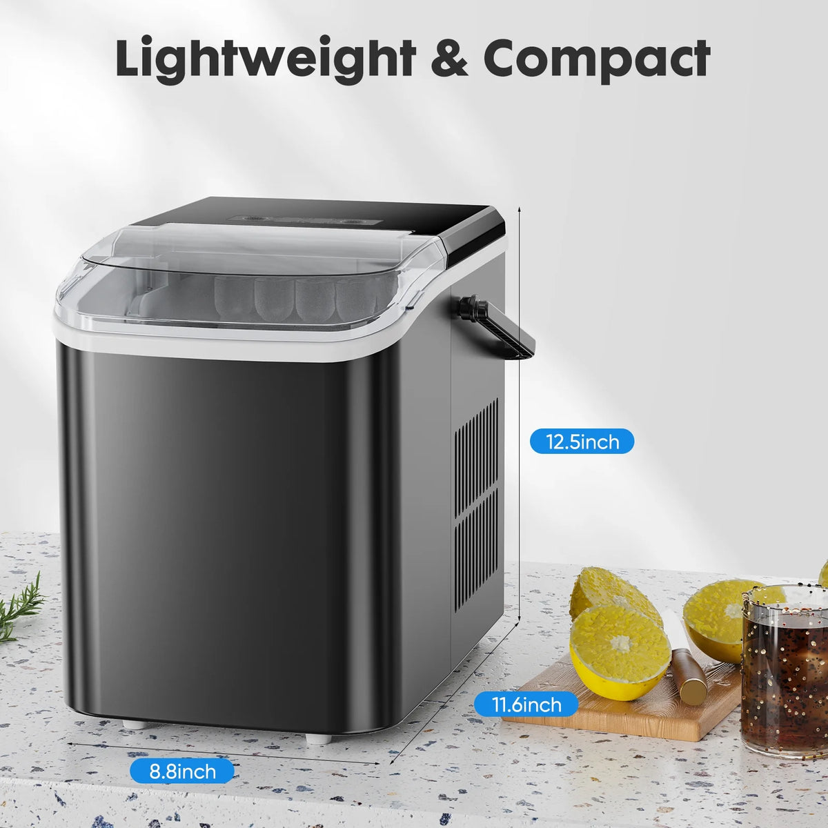 Portable 1.5L Electric Ice Maker Black H776