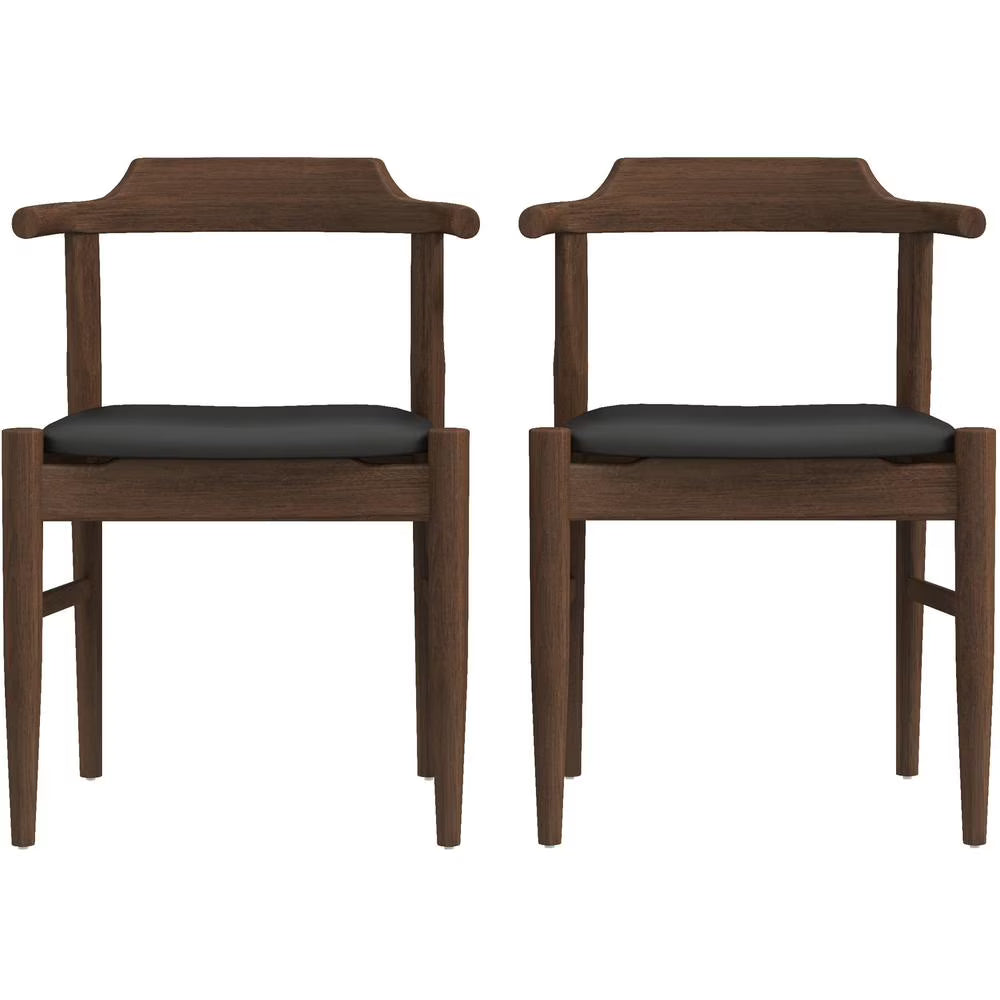 Faux Leather Dining Chair in Black (Set of 2) F3217