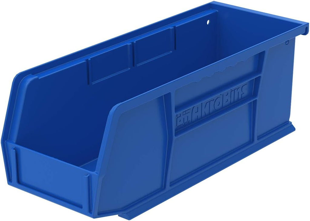 Plastic Storage Bin Hanging Stacking Containers, 11-Inch x 4-Inch x 4-Inch, Stone, 12-Pack U1732